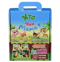 Обучающие пазлы Strateg Кто чья мама? 36 пазлов, на украинском языке (30701)
