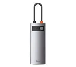 Адаптер USB Хаб Baseus Metal Gleam Series 6-in-1 Multifunctional Docking Station Gray CAHUB-CW0G