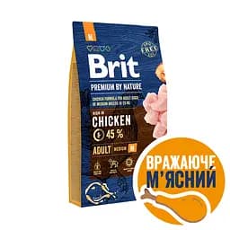 Сухий корм для собак середніх порід Brit Premium Dog Adult М з куркою 8 кг - мініатюра 2