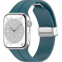 Ремінець DK CDK для Apple Watch 41mm (Series 7 / 8 / 9) Silicone Sport Magnetic (017247) (ocean blue / silver)