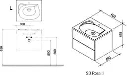 Тумба під умивальник Ravak SD 600 Rosa каппучино X000000926 - мініатюра 3