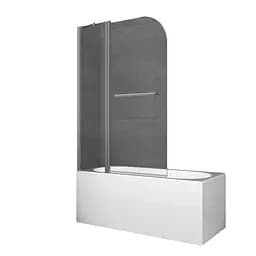 Шторки стеклянные на ванну Koer SR BS04-95x140-TR-07 прозрачное стекло 6 мм, graphite KR5404, Универсальная, прозрачный, графит