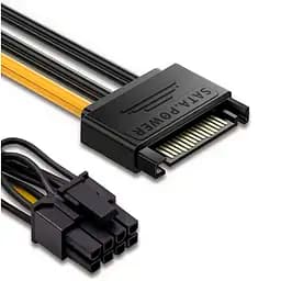 Кабель живлення SATA 15Pin to PCI-E 8Pin(6+2) Б/В