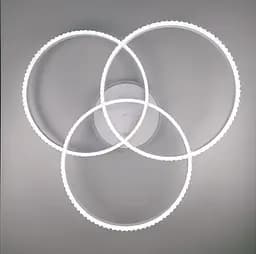 LED світильник білий на 3 кільця з хромованою смужкою d50 см | Line F | Арт. A55063/3A RGB WT+CH - мініатюра 2