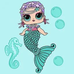 Набор для росписи по номерам для детей 5+ L.O.L. Surprise! Mermaids Merbaby, 40x40 см, КНО6262