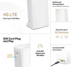 Маршрутизатор MB112-4G N300, 4G/LTE, 1xFE LAN, 1xFE WAN Mercusys teh0017316 - мініатюра 6