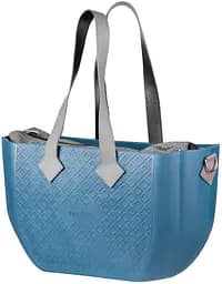 Сумка MyMia ручки кожа, коврик, ремни для коляски, сине-серый Nuvita det0018664