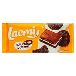 Уцінка. Шоколад молочний Roshen Lacmi Black White & Caramel з печивом 100 г (872109) 