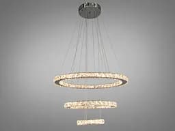 Люстра LED Diasha 7201-8W/580+400+200HR 66W, хром, дизайнерський стиль, регульована висота, пульт ДУ
