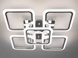 Світлодіодна люстра смарт світильник з пультом dimmer, 90W, хром - мініатюра 2