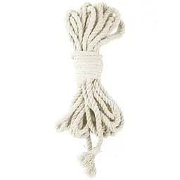 Бавовняна мотузка BDSM 8 метрів, 6 мм, колір білий