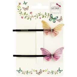 Заколки для волос Lukky Бабочка 2 шт. светло-розовая/темно-розовая (T18538_бабочка)