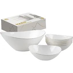 Уценка. Набор салатников S&T золотой кант 7 шт. белый (30098-06)