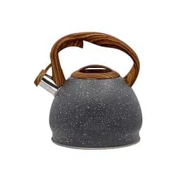 Чайник із нержавіючої сталі зі свистком та кришкою із бакеліту 3 л ZB 16/3, Zauberg Чорний 87744