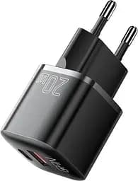 Мережевий зарядний пристрій Essager 20W GaN PD з чорною EU-вилкою (USB + Type-C) (6934025890220) - мініатюра 2