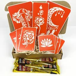 Набор хны с трафаретами для био-тату №5 Fresh Tattoo henna-set-05