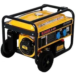 Генератор бензиновий KGL3500CE, 1-фазний 230V, 50Hz, 3.5kVA/2.8kW, бак 15 л, витрата 1.3 л/год, пуск: ручний/стартер, 590х433х430 мм, 43 кг