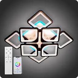 Люстра світлодіодна 517 Light 3color з пультом 192Вт Чорний (01824)