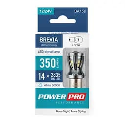 Автолампа Brevia PowerPro LED P21W 350Lm 14x2835SMD 12/24V CANbus, 2шт(10301X2)