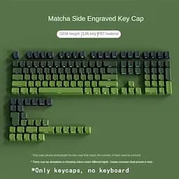 Набір кейкапів PBT Green Gradient (130+) / OEM-профіль, Зелений