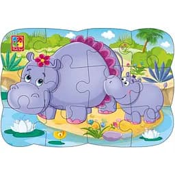 Пазлы на магните Vladi Toys А5 Бегемотики 12 элементов VT3205-76