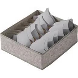 Коробка-органайзер Stenson 3232107 для зберігання білизни 7 відділень 32х32х10 см бежевий (35940)