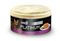 Влажный корм AnimAll Platinum для взрослых кошек, нежный паштет из утки, 70 г