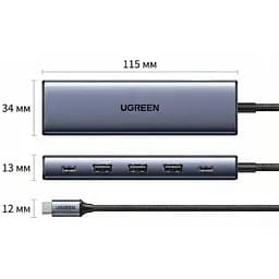 Док-станція USB3.0 Type-C -->DP 4K60Hz/3xUSB-А /2xType-C/100W 5-in-1 CM511 Ugreen - мініатюра 2