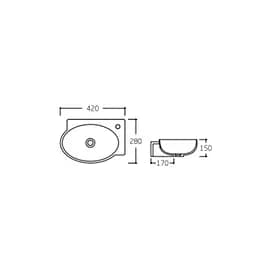 Умивальник Qtap Leo 420x280x150 White QT11111008RW, Білий - мініатюра 2