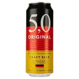Пиво 5,0 Original Сraft Beer, світле, фільтроване, 5%, з/б, 0,5 л
