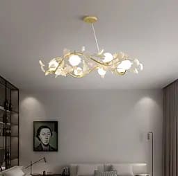 Подвесная люстра во флористических мотивах в корпусе-кольцо Line.F Диаметр 65 см