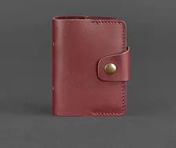 Женский кожаный кард-кейс 7.1 (Книжечка) бордовый