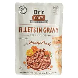 Беззерновий вологий корм для кішок Brit Care Cat pouch з качкою 85 г