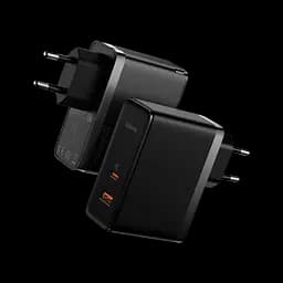 Мережевий зарядний пристрій Baseus GaN5 Pro 2 порта, USB + Type-C 100W Черный (CCGP090201) - мініатюра 2