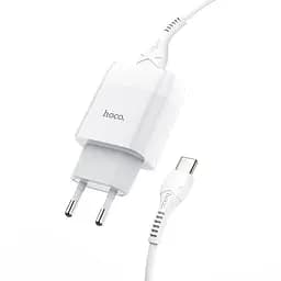 Мережевний зарядний пристрій Hoco C73A Glorious 2.4A 2USB-A + кабель USB to Type-C Білий - мініатюра 3
