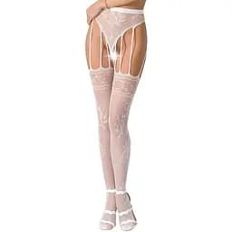 Сітчасті панчохи-стокінги Passion S016 One Size, White