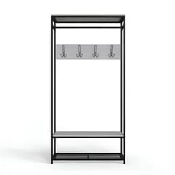 Вішалка модульна підлогова Ferrum-decor Треліс 15 180x90x38 чорний ДСП Білий 16мм (FRD-104361)