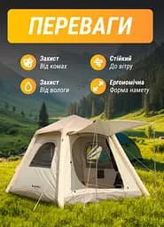 Намет надувний для кемпінгу на 2-3 особи 230*230*150 см з тентом LUGI LU-021 - мініатюра 19