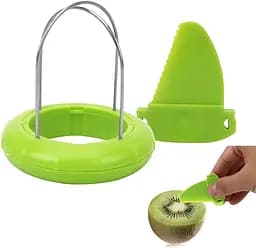 Нож резак для очистки киви от кожуры приспособление очиститель для чистки киви манго фруктов, Kitchen Master Салатовый 86354