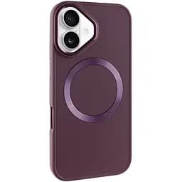 Чохол Epik TPU Bonbon Metal Style with MagSafe для Apple iPhone 16, 6.1 Бордовий/Plum