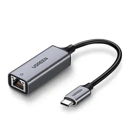 Проводной сетевой адаптер USB C - RJ45 Ethernet UGREEN Thunderbolt 3 Grey (CM199)