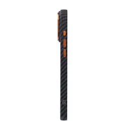 Карбоновый чехол для Apple iPhone 17 Pro Max, LikeCarbon2 SE MagCase, черный, тонкий защитный чехол-панель из поликарбоната с магнитами N52, MagSafe, противоударный, совместим с беспроводной зарядкой, приподнятые края для защиты камеры - мініатюра 6