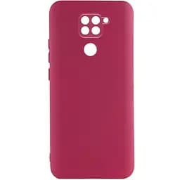 Чехол TPU GETMAN Liquid Silk Full Camera для Xiaomi Redmi Note 9 / Redmi 10X Бордовый / Marsala