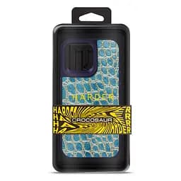 Кожаный чехол для Apple iPhone 14 Pro Max, Harder Crocosaur, синий, термополиуретан ТПУ + экокожа с текстурой крокодила, панель, защита корпуса, противоударный, микрофибра, рамка вокруг камеры, защита всего корпуса, (ARM76730) - мініатюра 3