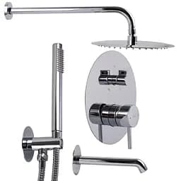 Душова система вбудована TOPAZ LOFT TLF 32115-H39-C змішувач для душа хромований з двома лейками - мініатюра 4