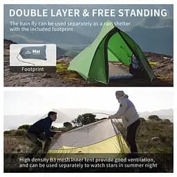 Намет двомісний Naturehike Cloud Up Pro CNK2350WS020, темно-зелений - мініатюра 4