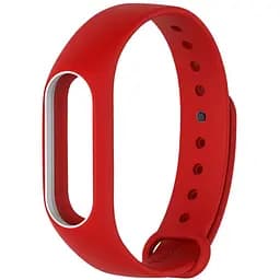 Ремінець Uwatch Double Color Replacement Silicone Band For Xiaomi Mi Band 2 Red/White Line