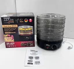 Сушарка для овочів та фруктів Zepline ZP-029 сушарка дегідрататор 800 Вт Чорна - мініатюра 2