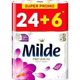 Туалетная бумага Milde Relax Purple 3 слоя 24+6 шт.