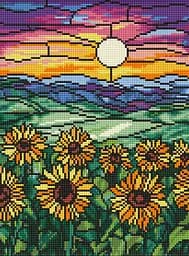 Набір з алмазною мозаїкою на підрамнику Поле соняшників Ideyka AMO8072, 30x40 см
